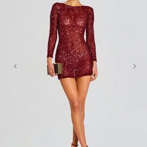Elegant Red Sequin Dress